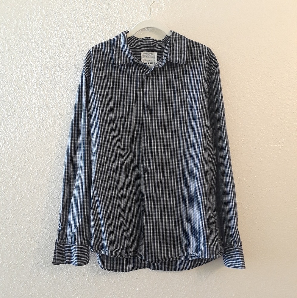 Calvin Klein men's long sleeve plaid shirt